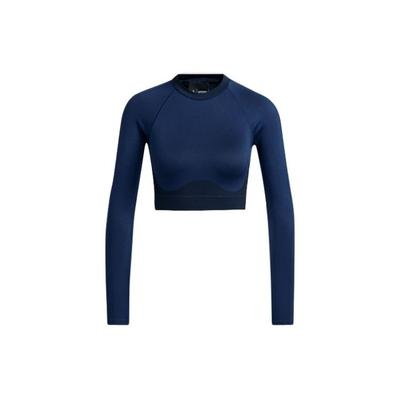 Футболка Originals X Ivy Park Slim Fit, однотонная, с длинным рукавом, женские топы, синяя HH9361