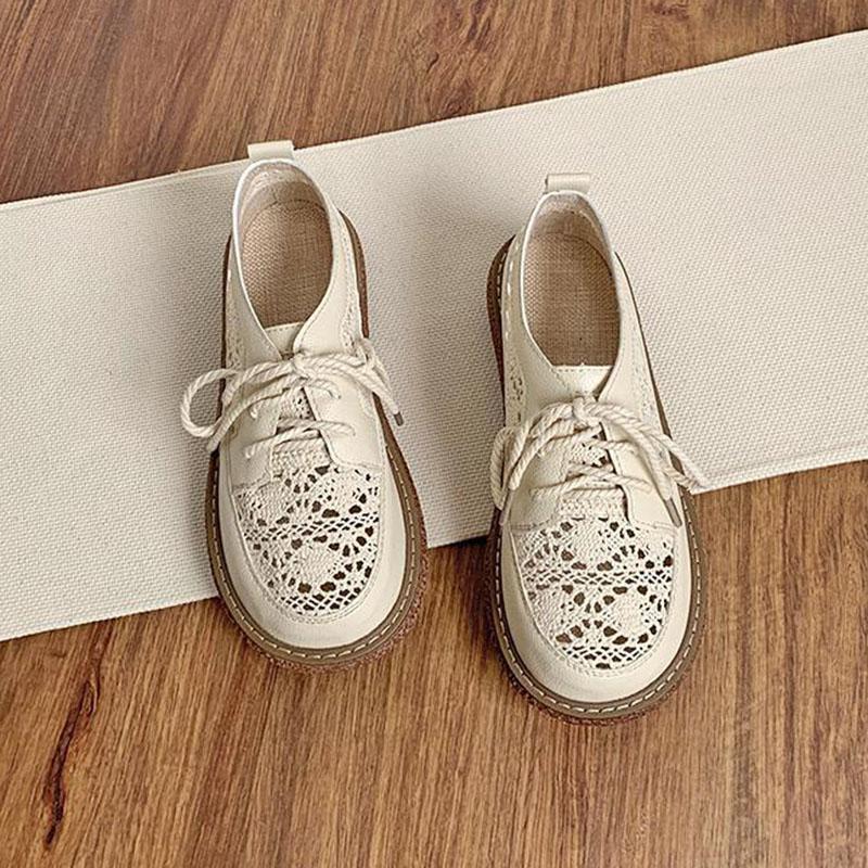 Женские мокасины на платформе, сетчатые, дышащие, женские, плоские, повседневные, на шнуровке, с толстой подошвой, женские туфли, бежевые мокасины