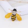 Stylish And Cute Mini Bee Brooch Versatile Rhinestone Drip Enamel Insect Pin Coat Suit Accessories