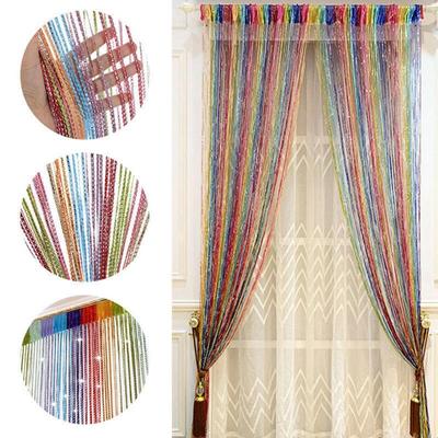 100 x 200 см Домашняя шторка из бусин для двери окна, блестящая бахрома, нитяная занавеска, перегородка, драпировка, ламбрекен