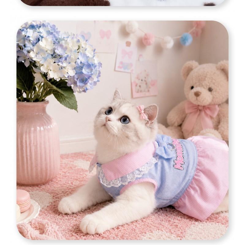 Pet Dog Dress Breathable Lace Bow Sleeveless Female Dogs Cotton Casual Style XS To XXL