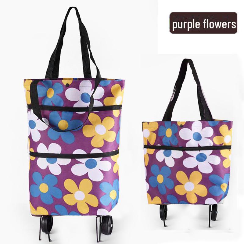 Складная тележка для покупок с переносным механизмом и трансформируемой подвесной сумкой