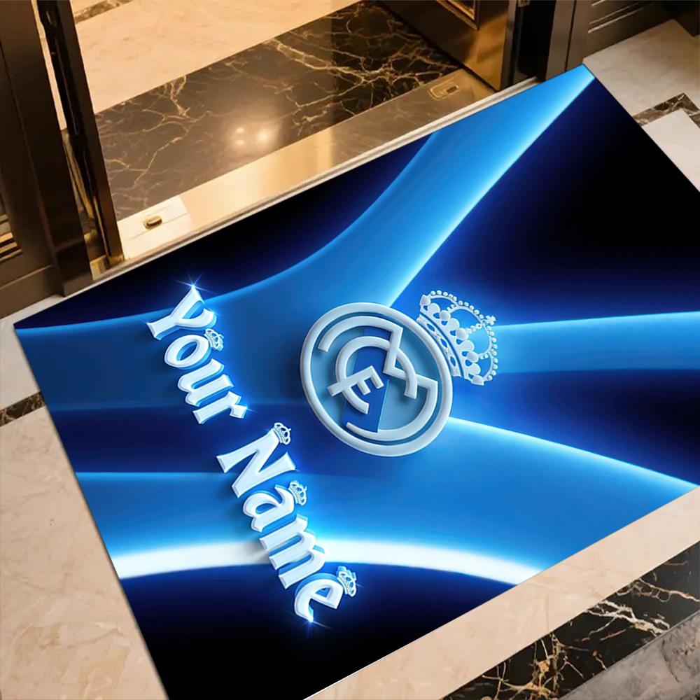 Real Madrid Club Customized Name Area Rug Suitable for Entryway Bedrooms Living Rooms Hallway Antislip Carpet Decorate Offices Gift for Festivals