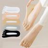 Women Summer Five-finger Toe Socks Ultrathin Invisible Silicone Anti-skid Breathable Anti-friction Sock Breathable Boat Socks