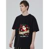 Christmas T Shirt Black Santa Claus Joy To The World Print Holiday Party Wear