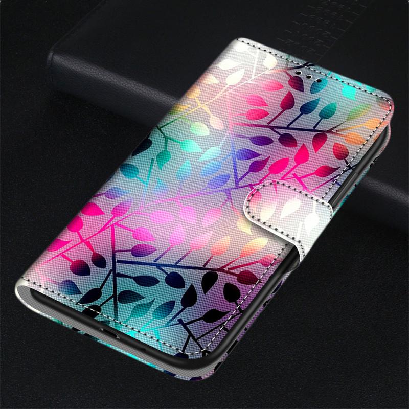 For Samsung S25 S24 S23 S22 S21 S20 A16 A26 A36 A56 A15 A14 A53 A54 A05 A05s PU Leather Card Holder Flowers Animals Flip Wallet Kickstand Phone Case