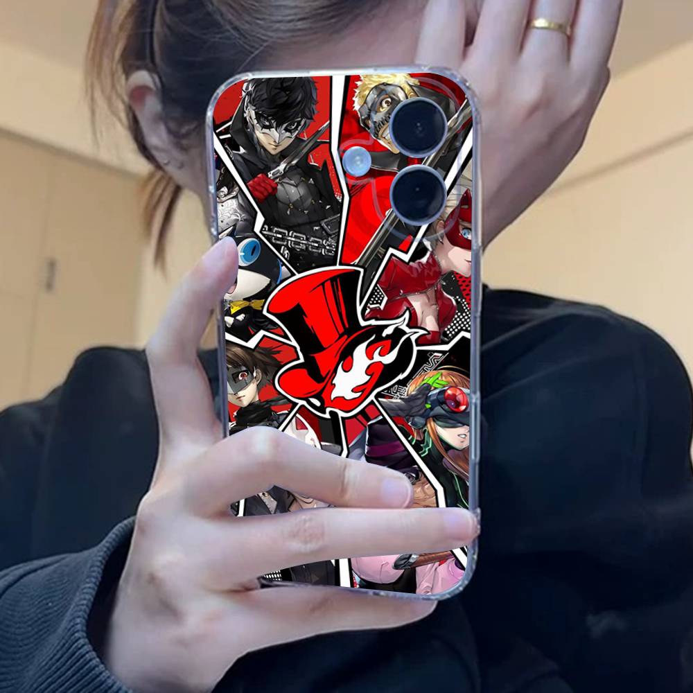 Игровой чехол P-Persona 5 Крутой чехол для телефона для iPhone 17 16 15 14 13 11 12 Pro Max Mini Plus Ударопрочный Прозрачный Мягкий ТПУ