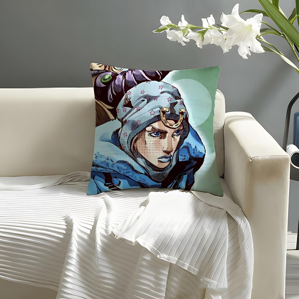 Jonathan Joestar Pillow Case Natural Linen Organic Fabric DoubleSided Printing Sofa Home Decor Cushion Cover
