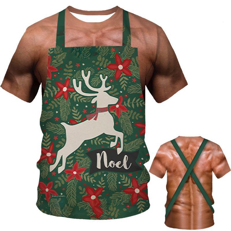New Muscle Man Christmas Funny 3D Printed Mens T-shirt Fashion T-Shirt Casual Men Women Kids Tees Top