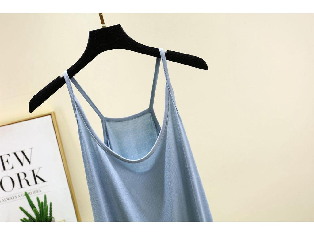 Модальная майка-корсет из ледяного шелка для женщин - Маленькая, Сексуальная, Майка с круглым вырезом, Нижнее белье