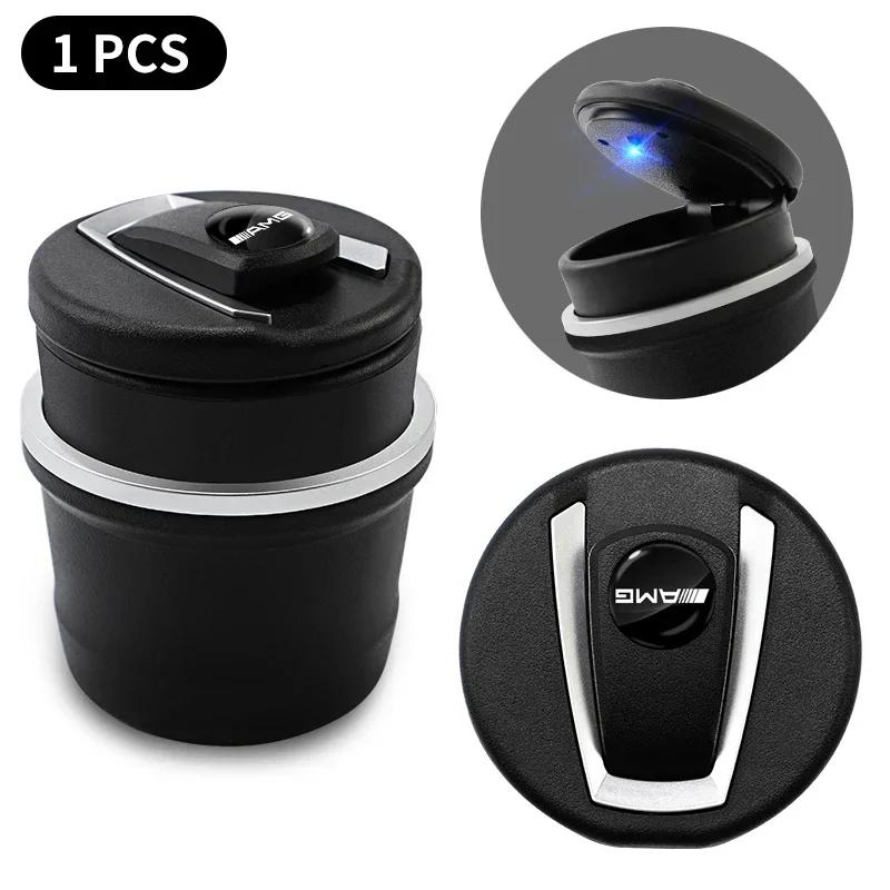 DJR5 1pcs LED Car Ashtray Cigar Ash Tray Coin Storage Cup for Mercedes Benz AMG A180 A200 A260 W203 W210 W211 W204 C E S CLS