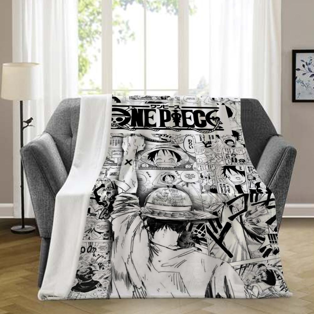 1 шт. Аниме One Piece Плед Покрывало Эстетичный Портативный Домашний Путешествия Кемпинг Диван Пикник Толстый Теплый Фланелевый Плед