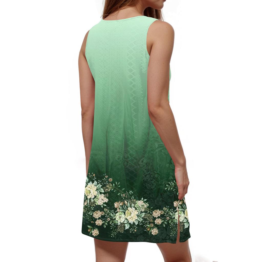 Женский повседневный сарафан с карманами, летнее пляжное платье в стиле бохо, футболки, платье с V-образным вырезом, свободные платья-майки