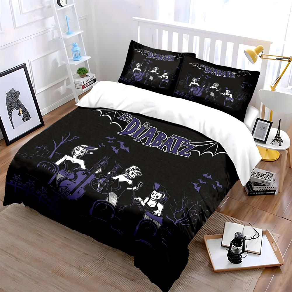 Gothic Band Graveyard Theme Bedding Duvet Cover Set Duvet Cover Pillowcases (1*Duvet Cover 2*Pillowcases, without duvet insert)