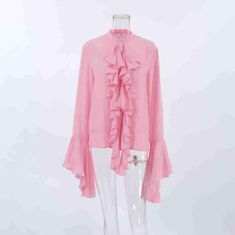 Женский осенне-зимний кардиган с длинными рукавами и оборками в стиле темперамент