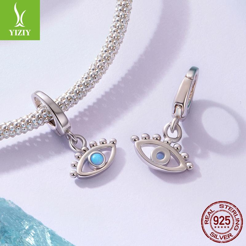 Кулон Опал Глаз Дьявола Открывающийся и Закрывающийся Головка-Кнопка Персонализированный Браслет из Стерлингового Серебра S925 Аксессуары с Бусинами