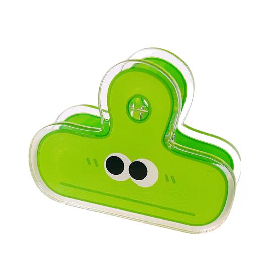 Симпатичные акриловые зажимы для пакетов с большими глазами, многоразовые зажимы для пакетов с закусками, прочные пластиковые зажимы для организации бумаги и документов в офисе, школе и дома.