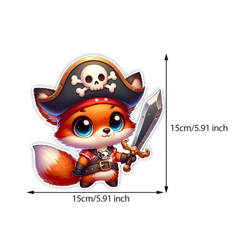 Car Sticker Cute Animal Pirates Sticker Waterproof Vinyl Decal on Bumper Rear Window Laptop Self-adhesive Decal For Car Accessories TM265