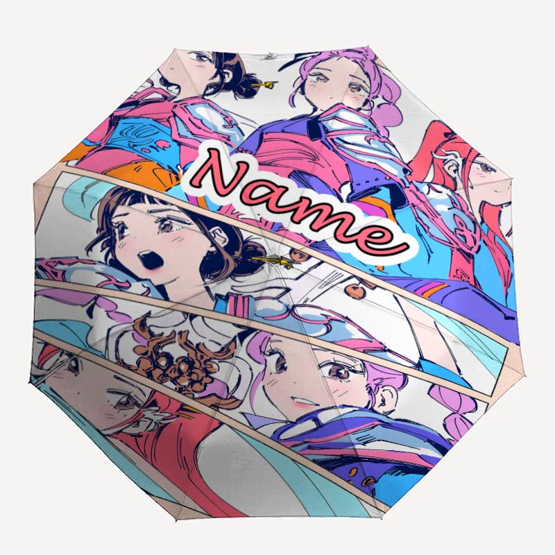 Personalized Name K-KPop Demon Hunters Print Umbrella - Automatic Open/Close, Eight-Rib Durable Frame, Automatic Folding Umbrella