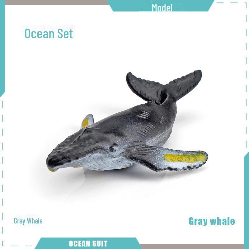 Набор моделей морских животных: Акула, черепаха, дельфин, кит, пингвин, краб и существа морского дна