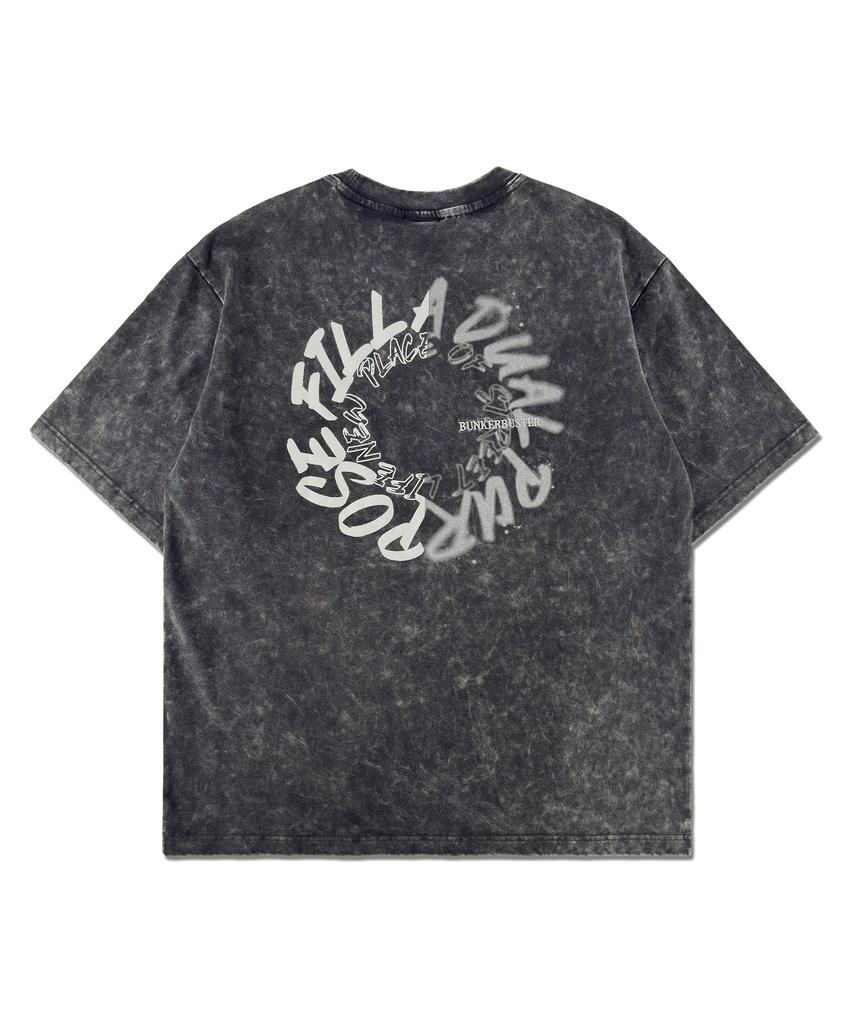 BUNKERBUSTER Snow Wash Circle Graphic Short Sleeve T-Shirt Mq2Tu281_Charcoal