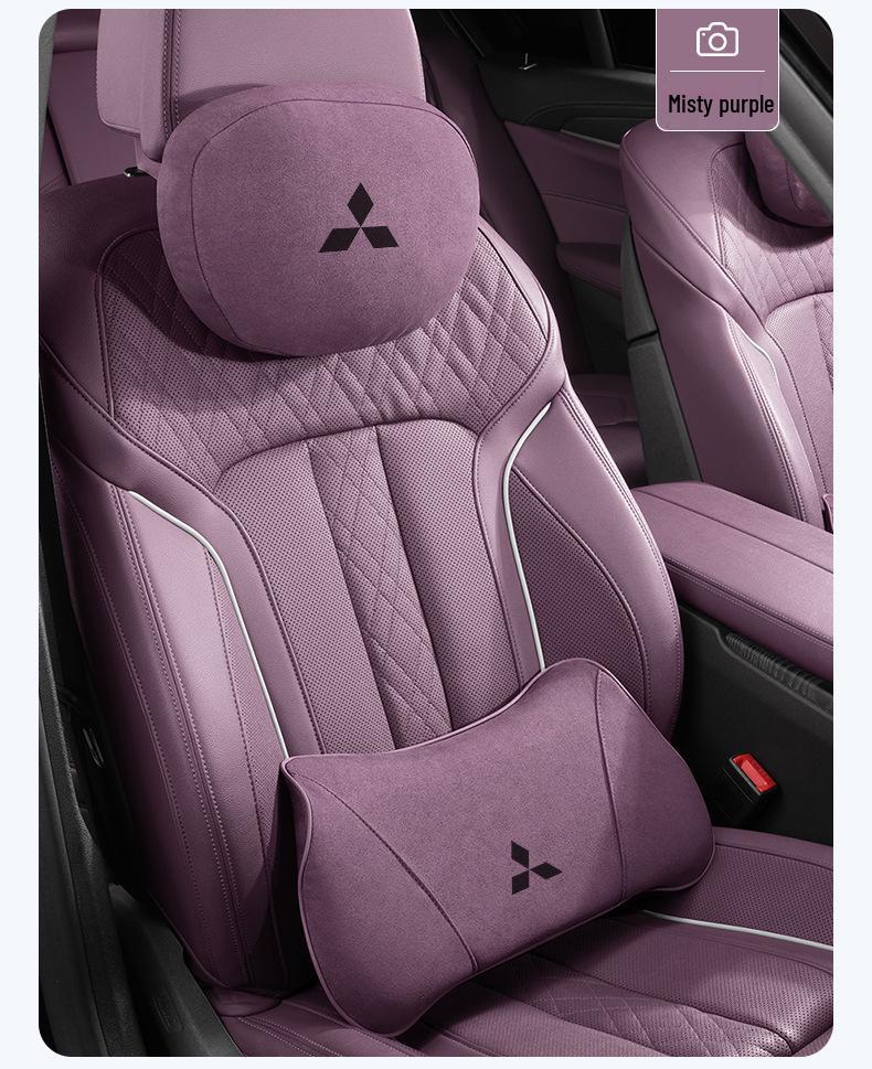Mitsubishi Car Backrest & Neck Pillow: Compatible with Outlander, Pajero, ASX, Eclipse Cross.
