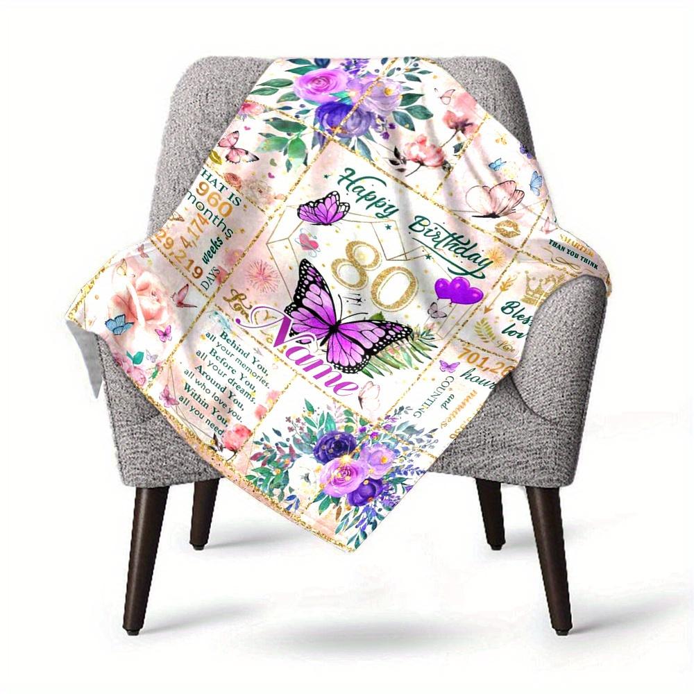 Happy 80Th Birthday Home Blankets Comfortable Soft Lightweight Allseason Multipurpose Blanket For Picnics Sofas Offices Beds Living Rooms Suitable As