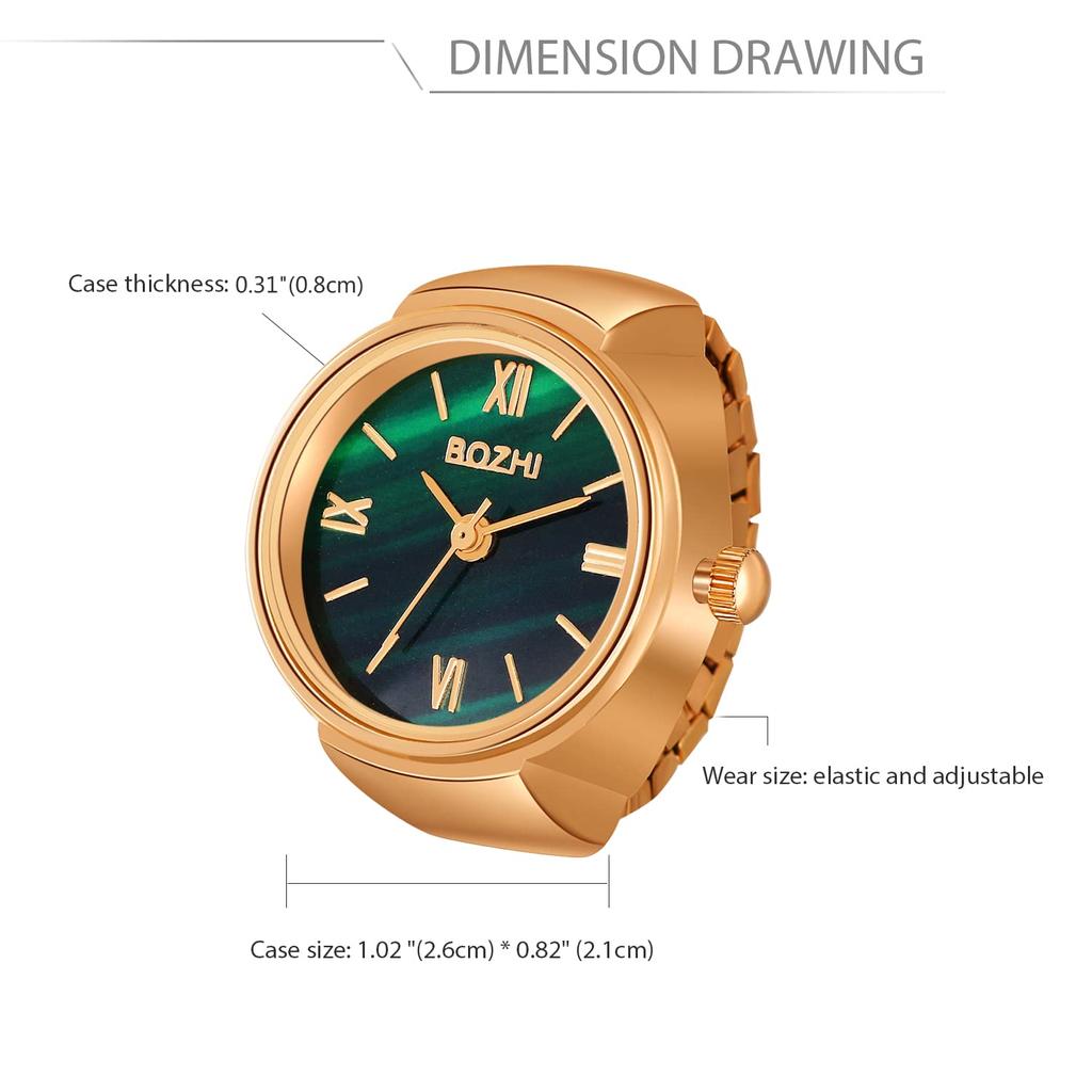 JEWELRYWE Ring Gradient Ring Birthday Christmas Ring Scale Accessories Watch, Watch, Present, Watch, Numbers, Dial, Stripes, Surface, Stylish, Men's,