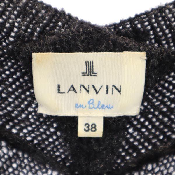 LANVIN en Bleu Дизайн из шерстяной смеси Свитер с коротким рукавом 38 Серый трикотаж Женский Б/у