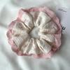 French Sweet Lace Trim Fabric Scrunchies Ponytail Holder Hair Ties Flower Elastic Hair Rope For Women Girls Hair Accessories