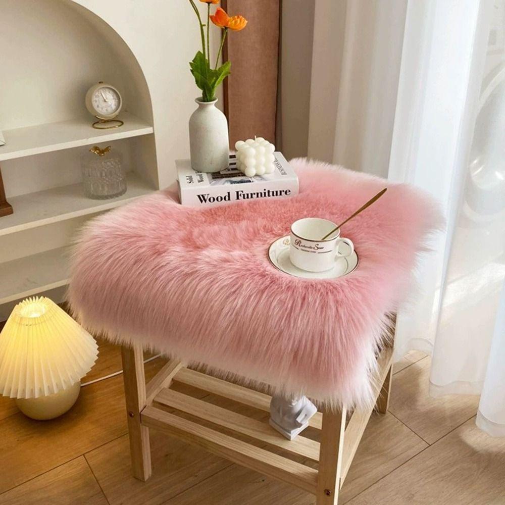 45*45cm Display Dressing Table Mat Fluffy Shaggy Fur Rugs Sofa Pillow Cushion Seat Cushion Pad