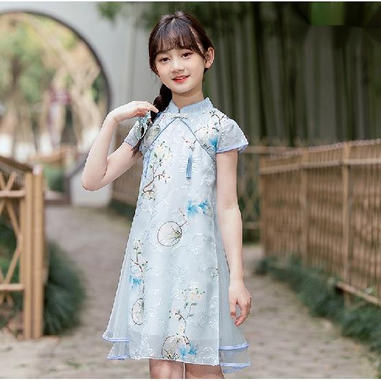 Новое платье Qipao Hanfu в китайском стиле для девочек: Идеально подходит для традиционного и классического стиля.