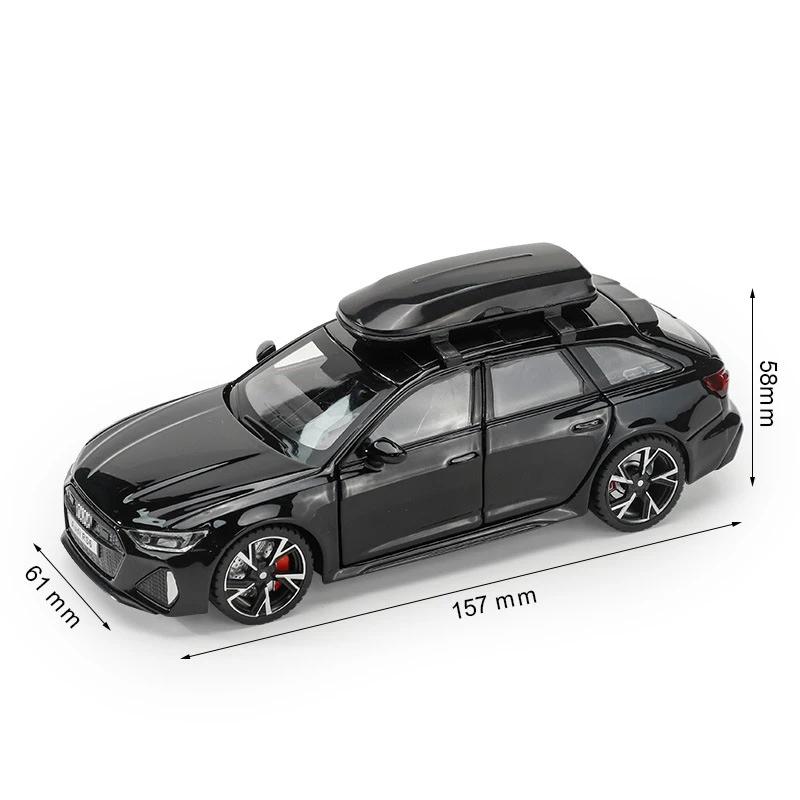 Игрушечная модель автомобиля RS6 в масштабе 1/32 со звуком и светом, открывающиеся двери, литая модель автомобиля из сплава, коллекционная игрушка для мальчика, взрослого, праздничный подарок