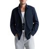 Zara Однотонная однобортная рубашка с длинным рукавом и заостренным воротником, мужские рубашки синего цвета 01063340401-33