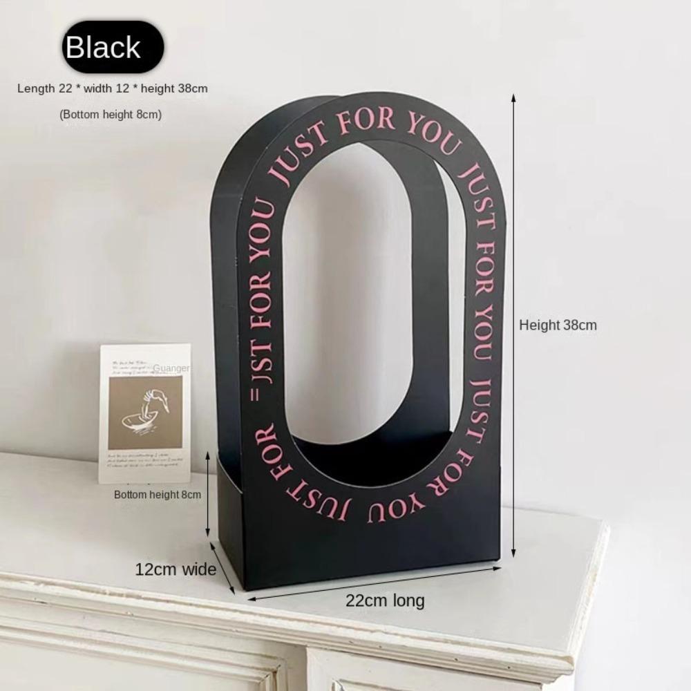 Valentine Day Flowers Packing Box with Handle Handheld Flower Basket Practical Flower Basket