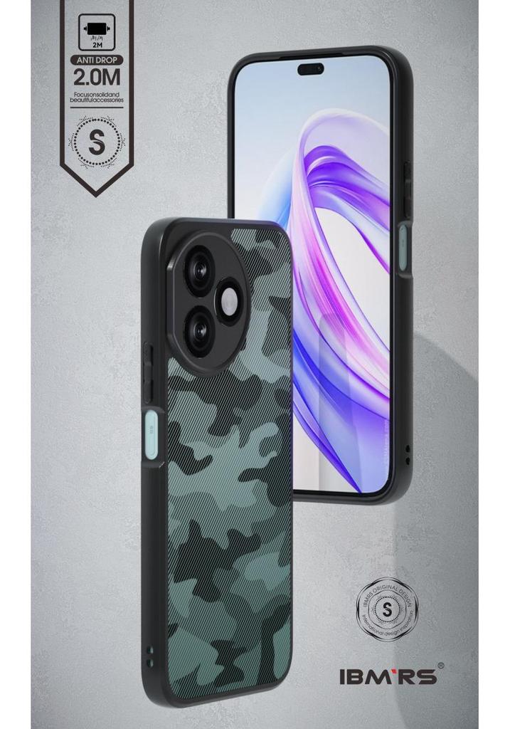 Камуфляжный противоударный чехол для Honor X50i+ с 4-слойной защитой и ремешком