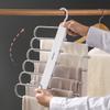 6 In 1 Multi-functional Pants Hanger Adjustable Closet Organizer Trouser Storage Rack Tie Storage Shelf Save Wardrobe Space