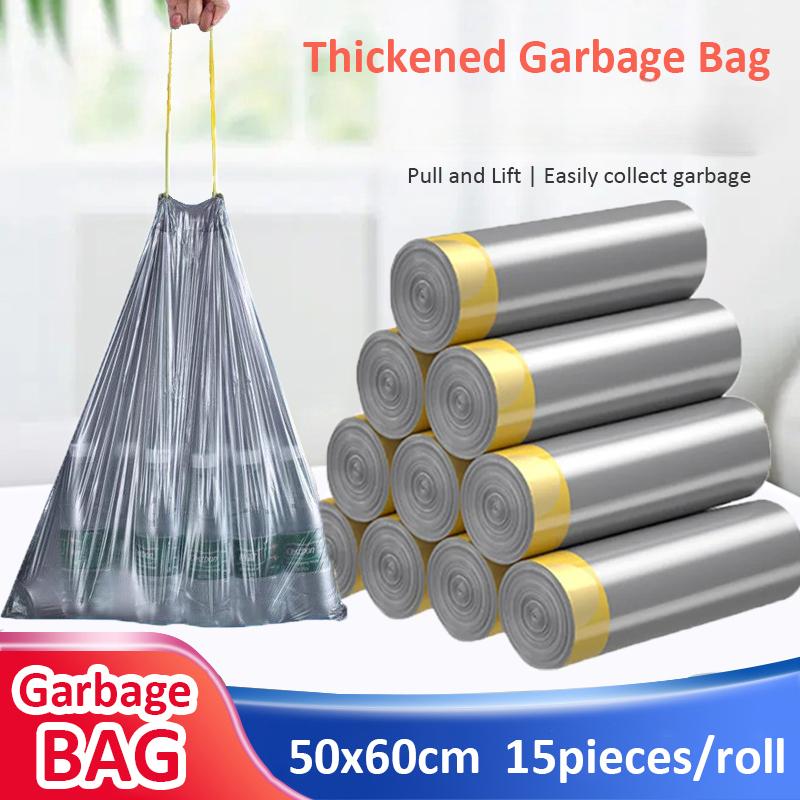 Утолщенный автоматический удобный пластиковый пакет для домашней кухни, одноразовый мешок для мусора с завязкой