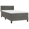 VidaXL Divan Bed and Mattress Dark Grey 90x200 Cm Velvet - Model 3130938