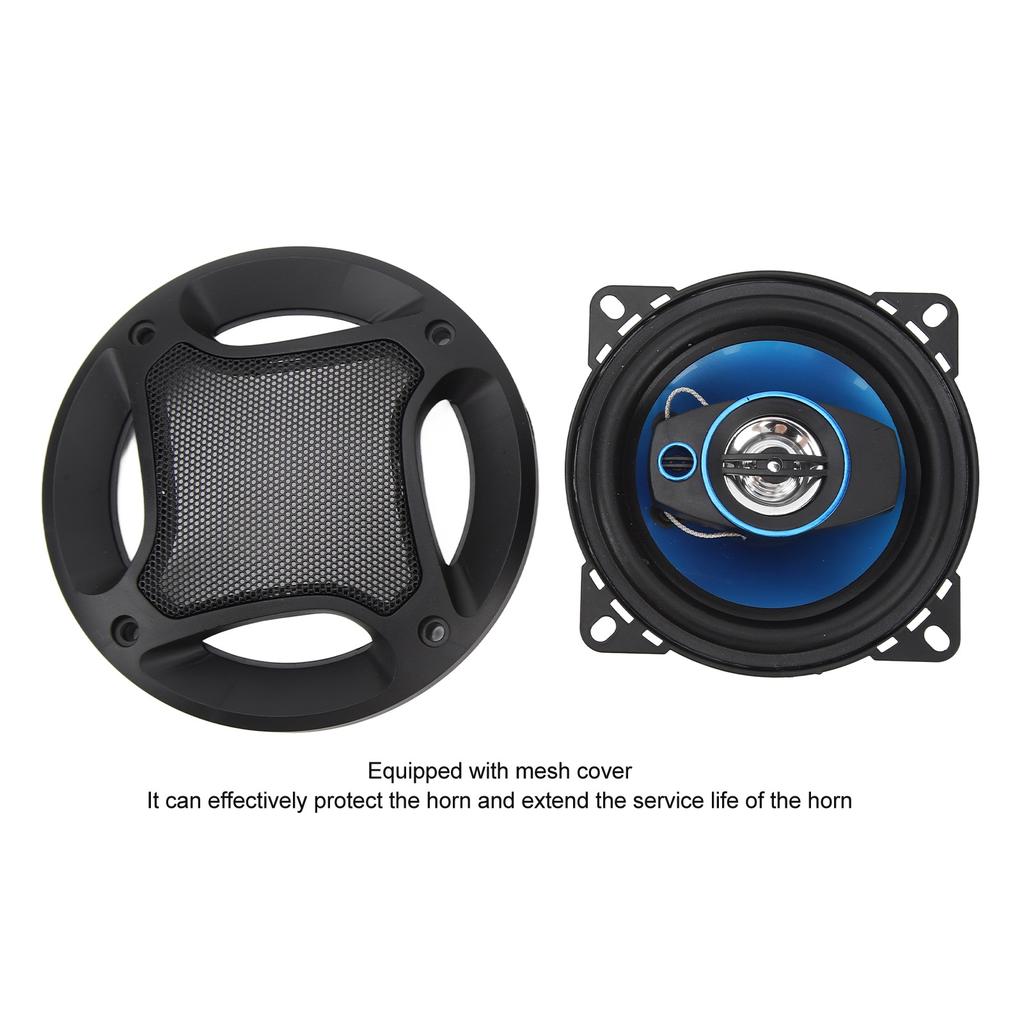 2pcs 4in Car Coaxial Speaker 2 Way Automobile Modified Horn with Cover Car Horn Upgrate for Cars RV