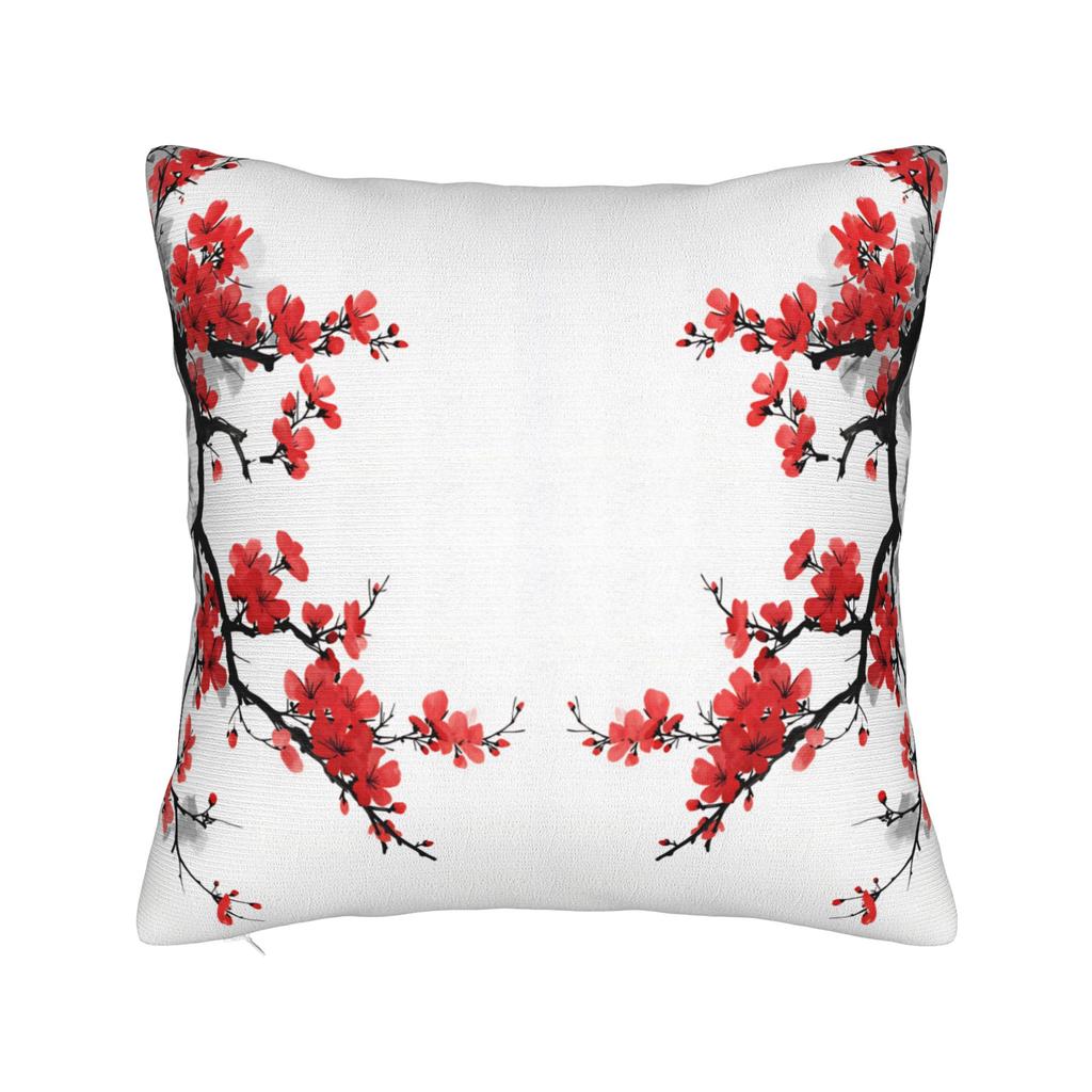 Pillow Cover Pink Cherry Blossom Watercolor Morden Pillow Case For Office Car Home Decor Pillowcases