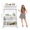 Wheeled Kitchen Storage Cabinets Wear Resist Metal Cabinet Organizer Movable Multi-Layer Floor Storage Cabinet for Home Kitchen