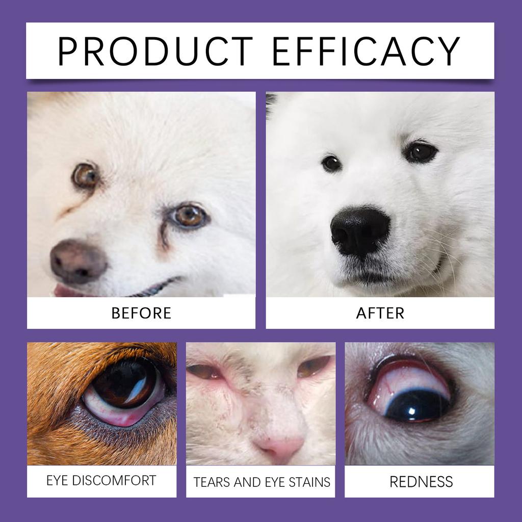 Капли для глаз для питомцев: Очищающие и ухаживающие капли для кошек и собак от слезных пятен и выделений. Универсальное Для Кошек И Собак30 мл