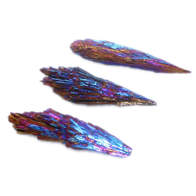 Natural Stones Blue Color And Minerals Titanium Aura Quartz Tail Decor