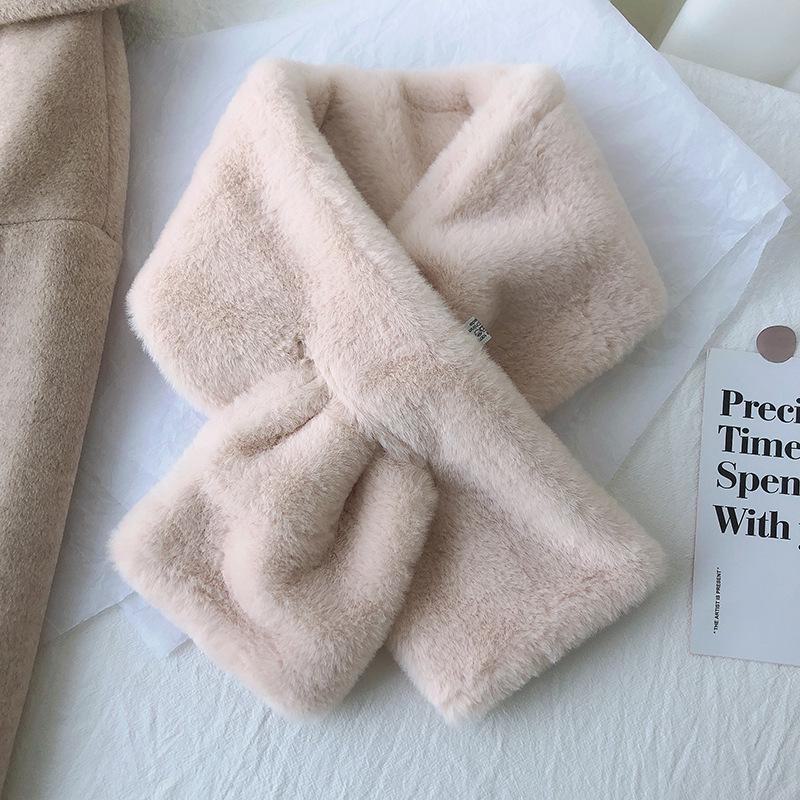 Плюшевый шарф в корейском стиле «Феникс» — милый, толстый, теплый, искусственный мех кролика, универсальная зимняя защита шеи