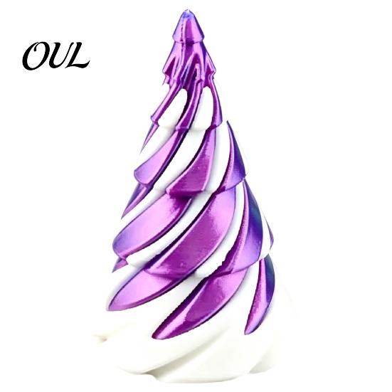 Stocking Stuffers for Teens Mini Christmas Tree Fidget Toy, Spiral Cone Toy Stress Fun Fingertip Toys Kids Relief, Contrast Color Plastic Sensory