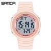 Sanda Trendy Korean Style Luminous Waterproof Watch for Outdoor Sports - Unisex Multifunctional Display.