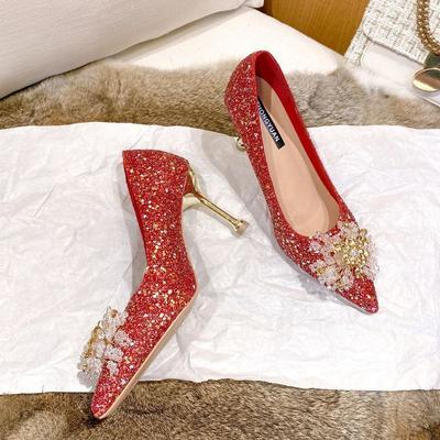 Модные туфли невесты два в одном, женские весенне-летние новые модели, не утомляющие ноги, французский острый носок, неглубокий вырез, высокие каблуки, женские свадебные