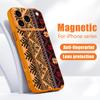 Магнитный Чехол Для Magsafe Для iPhone 17 Pro Max Европейский Стиль Винтажный Узор Покрытие с Ощущением Кожи Для iPhone 16 15 14 13 Pro Max