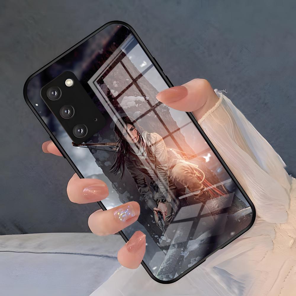 Чехол для телефона игры Tomb Raider для Samsung A25 A13 A33 5G A54 A36 A35 A56 A52 A14 Ударопрочный стеклянный чехол